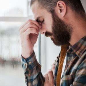 someone thinking about their emotions